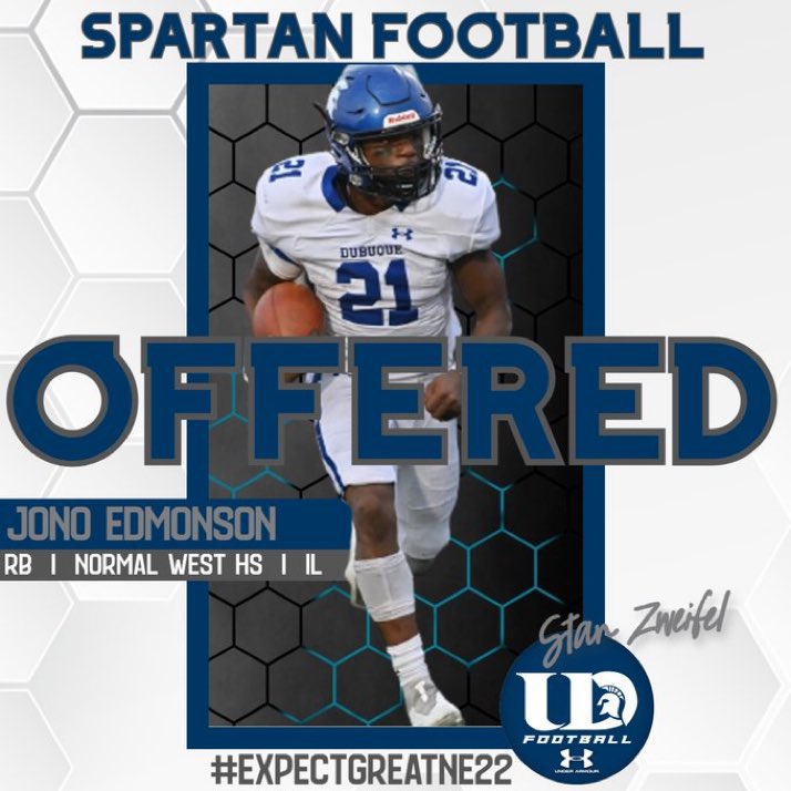 After a great conversation with Coach <a href="/RobHuberty/">Coach Rob Huberty</a> , I’m blessed to announce I have received an offer to continue my academic and athletic career at the University of Dubuque <a href="/DfootballU/">UDfootball</a>
