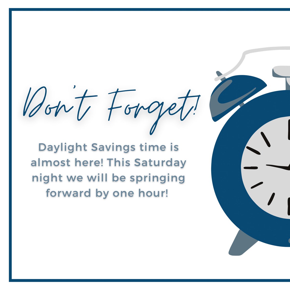 MilestoneRealt8's tweet photo. REMINDER: Daylight savings will be here before you know it! ⏰ Rest up this week because on Saturday night we will spring forward and lose one hour of zzz’s!!
•••
#realestatelubbock #lubbockrealtors #lubbockhomesforsale #forsaleinlubbock #realestate #MilestoneRealtyGroup https://t.co/a6TeSwPAG7