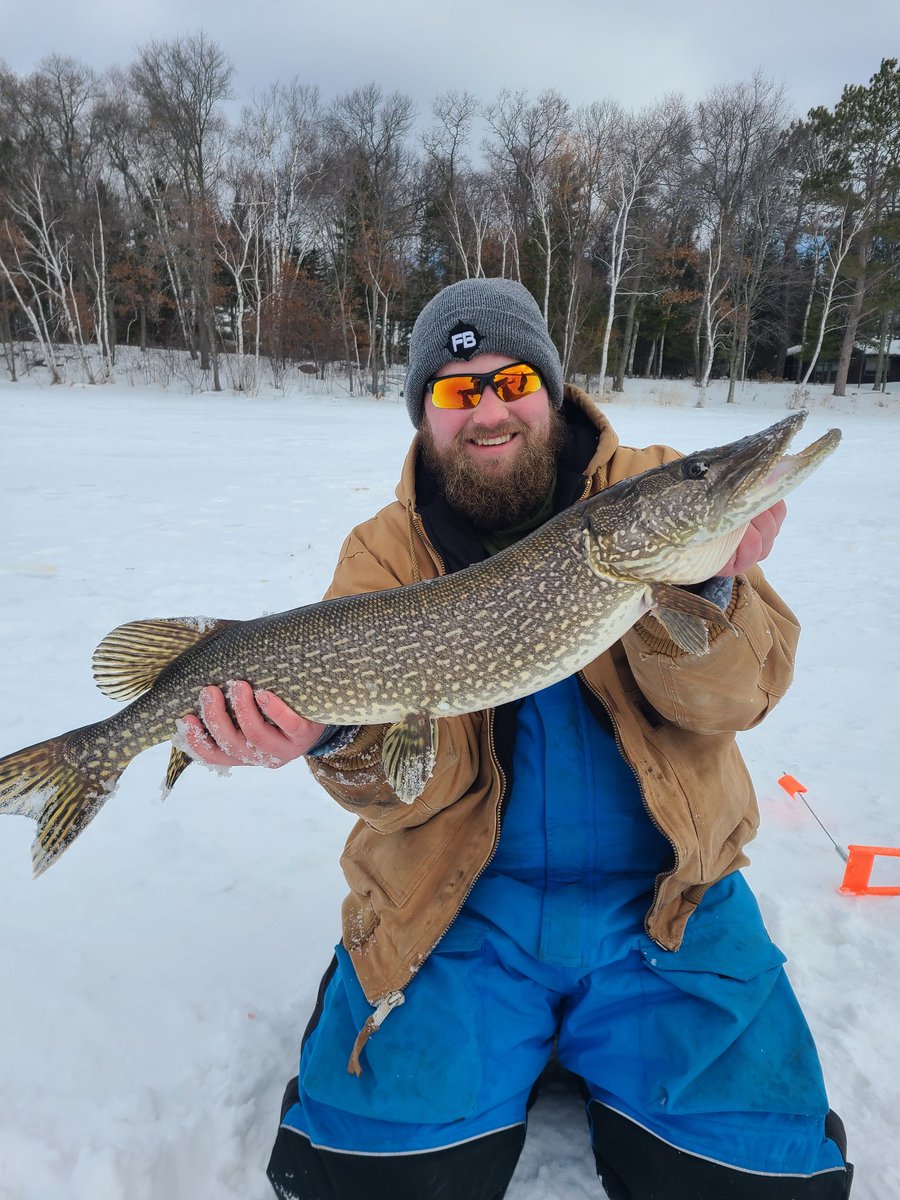 JT_FISH1N's tweet photo. Big Pike, Big Campfire!?.. Big Smiles๐๐ฃ #icefishingmn #fishinglife #Minnesota https://t.co/uuTSfCZh1s