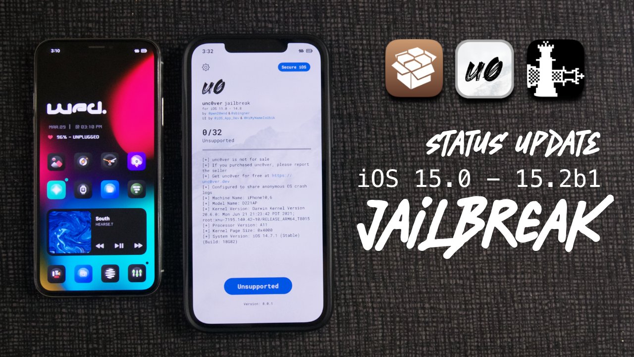 Idm On Twitter Jailbreak Ios 15 Status Update Ios 15 0 15 2b1 Unc0ver Checkra1n Electra 5 0 Jailbreak Retweet Https T Co 31nupixo8k Https T Co 5erw7vzofv Twitter