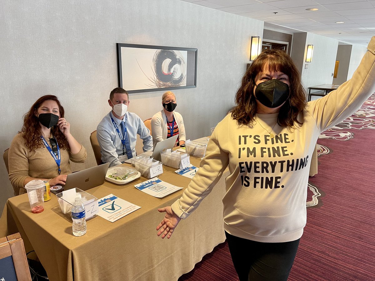 CalSPRA's tweet photo. It’s fine. It’s fine. Everything is fine because #Calspra2022 has started!!!💙🎉🥶🤩🥳 https://t.co/NQcF7ZEthc