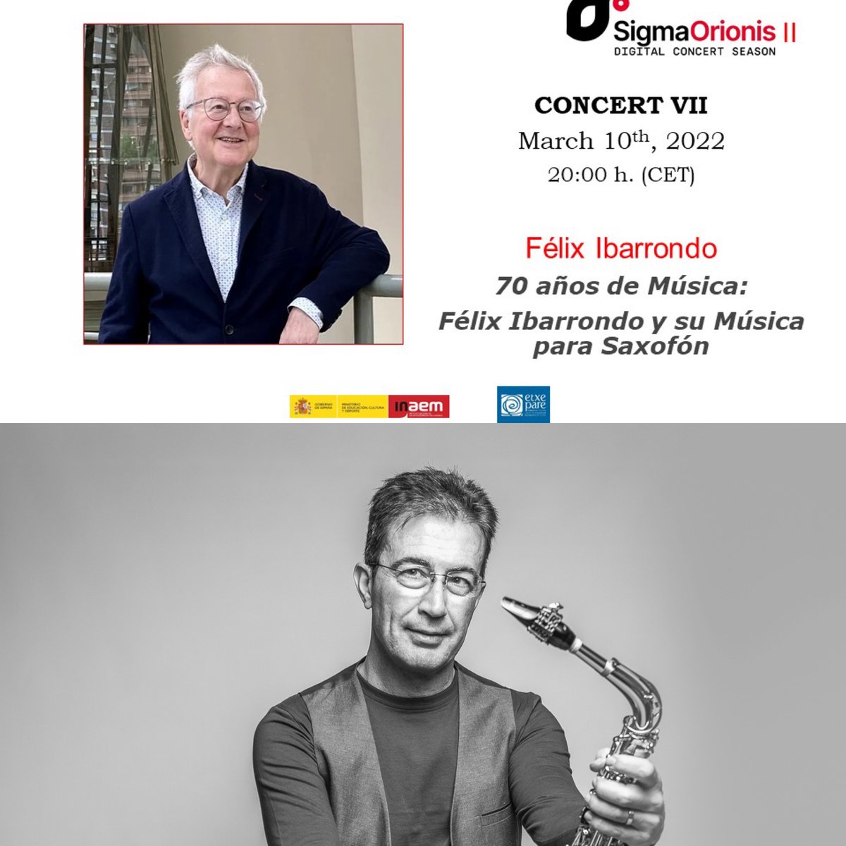 sigma_project's tweet photo. Jueves 9 de marzo, nueva emisión #SigmaOrionis #SigmaProject dedicada al compositor vasco #FélixIbarrondo #premionacionaldemúsica 2019. También contaremos con la especial presencia de nuestro queridísimo sigmático Miguel Romero Morán. 
¡¡Os esperamos!! https://t.co/al1nyU6XEq