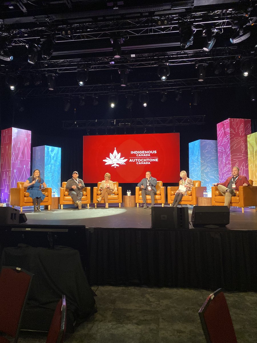 MetisCrossing's tweet photo. Métis Crossing CEO, Juanita Marois, joined a panel discussion at #NITC2022 sharing her insights into the ways businesses have “pivoted” throughout the pandemic and what she believes we will see in the future for #IndigenousTourism https://t.co/sFhSPwCJoo