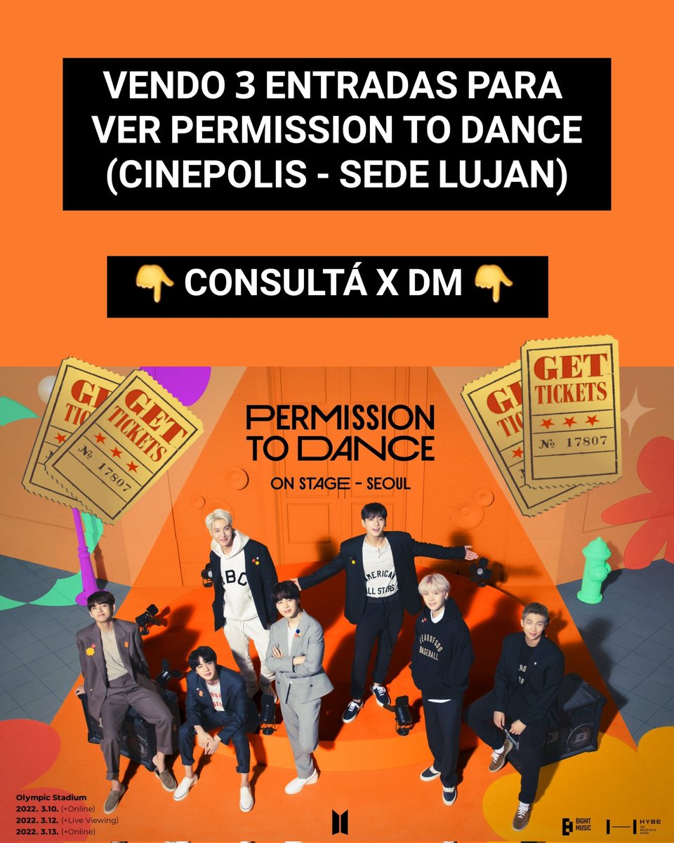 btsjemenshe's tweet photo. Si sos de Argentina 🇦🇷 Estoy vendiendo 3 entradas que compré para #PTD_ON_STAGE_SEOUL y no voy a poder ir 😔 Es para CINEPOLIS en la sede de LUJAN. Si te interesa consultame x DM ❤ https://t.co/s7DnKQhk5L