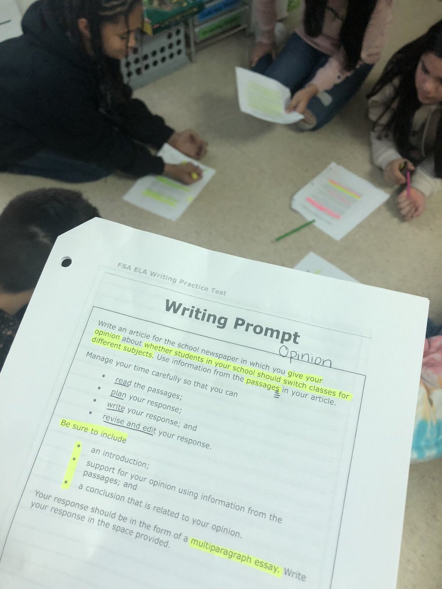 MsClark_5th's tweet photo. Should elementary students switch classes? The verdict will be out this week with a lot of evidence! #writing #ClarkCrew @OGESeagles @oges_fifth https://t.co/ONrBLP7CIW