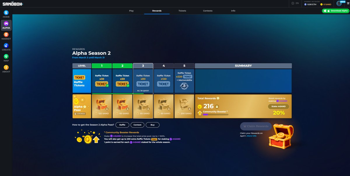 mark1_one's tweet photo. @TheSandboxGame I just participated in the daily #SandboxAlphaS2Contest for a chance to earn up to 1,000 $SAND! Starting March 9 -  Show your Raffle Tickets. Check out my screenshot below! 👇 #SandboxAlphaS2 https://t.co/cuNvnrTImr