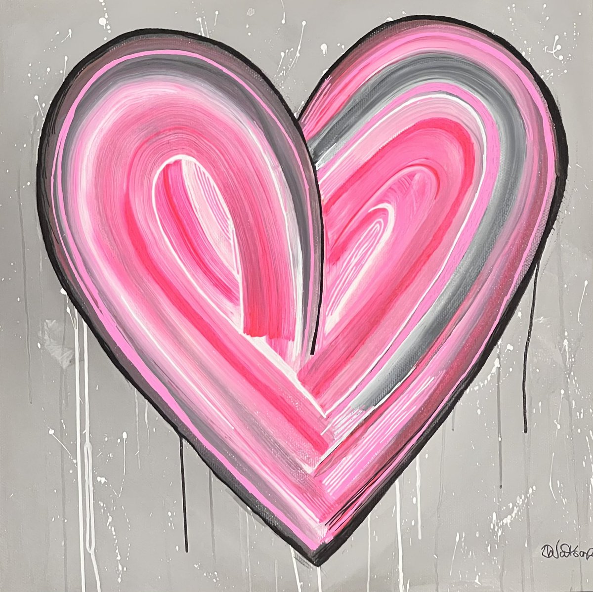 daviniawatson1's tweet photo. Just a bit of Silver leaf to add and I think she’s done! #artist #ArtistOnTwitter #abstractart #abstractpainting #heart #artwork #love https://t.co/v9COIwKdyj