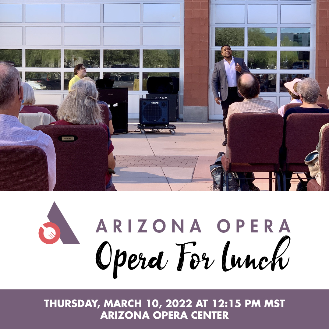 azopera's tweet photo. TOMORROW at 12:15 PM MST! Step away from your desk and experience world-class singing with our free Opera for Lunch Recital Series! Featuring artists from the Marion Roose Pullin Arizona Opera Studio.
REGISTER HERE: https://t.co/7YiGV35f8X
#azopera #OperaForLunch #azostudio https://t.co/GyRWcVGGtP