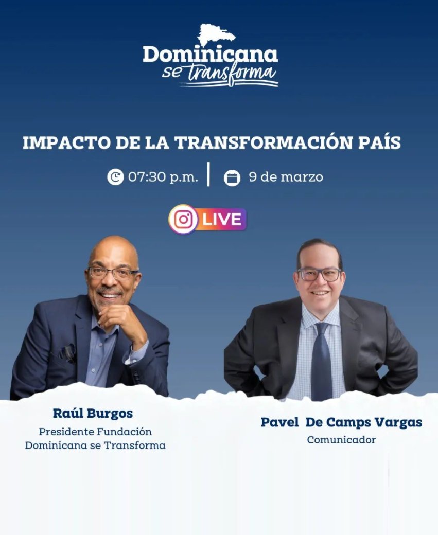 paveldecampsv's tweet photo. El impacto de #DominicaSeTransforma como ente que forjará la transformación país. Estamos comprometidos con forjar un mejor país en valores, les esperamos hoy miércoles 9 de marzo a las ⏰7:30 p.m. por instagram.
https://t.co/SYBZJ74DhV https://t.co/r1ePOnZoKz