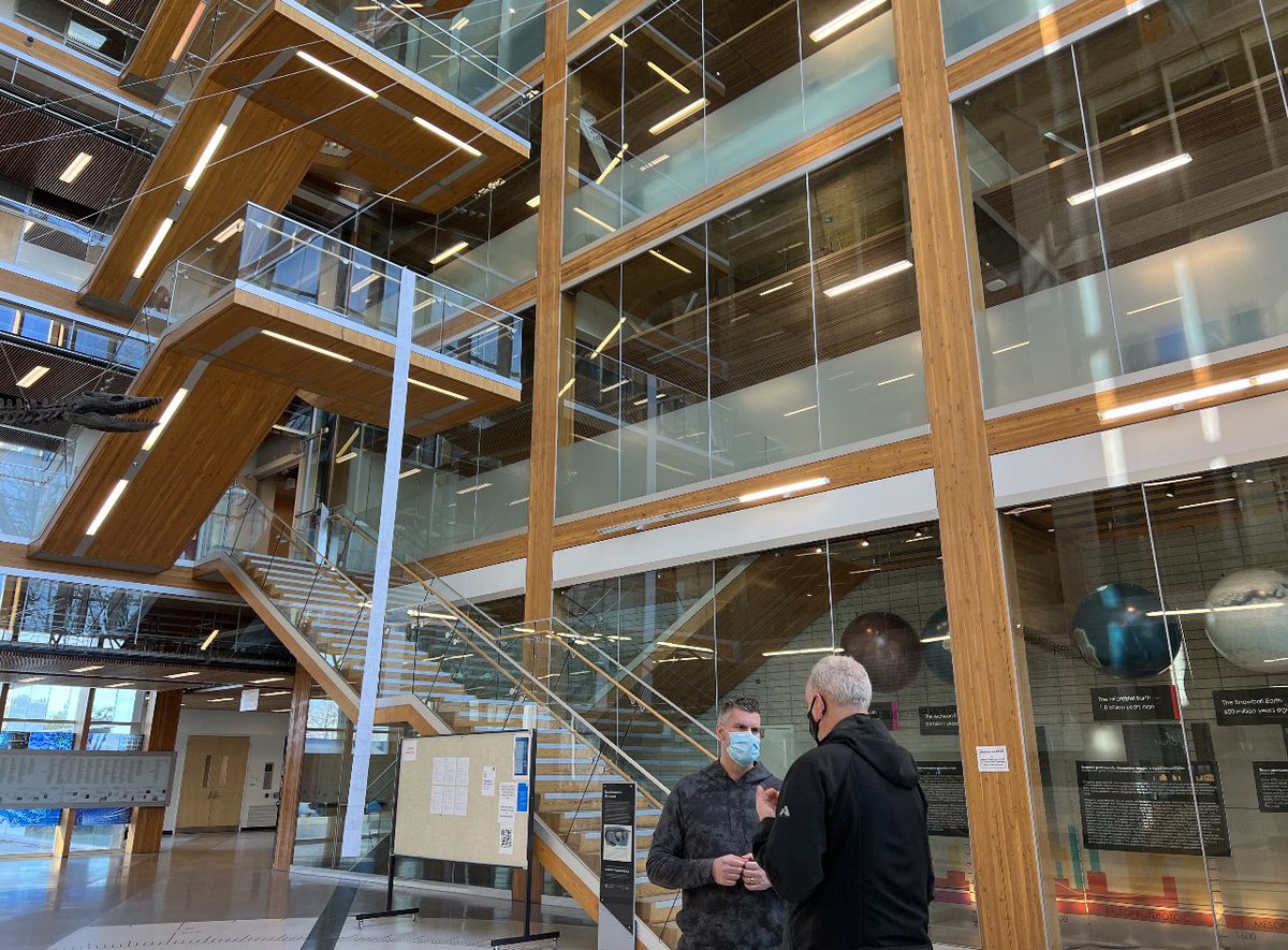 UBC residence. Architecture firm. Elementary school. Just 3 of the stops on my day-long tour of wood building innovations in Vancouver. Only thing better than soaking it all in with 30+ year industry vet Peter Moonen was the +10 degree weather. ☀️ 🪵 🏗 photo cred: <a href="/justinveale/">Justin Veale</a>