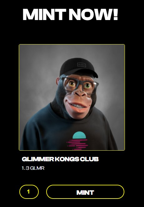 GlimmerKongs's tweet photo. MINT NOW! ๐ฆ
๐ฝ๐ฝ๐ฝ๐ฝ
https://t.co/ozMkMg5No9
#MoonbeamNFT #NFT #Moonriver #Moonbeam #NFTCollection #GLIMMER $GLMR https://t.co/tqjzYqt48V