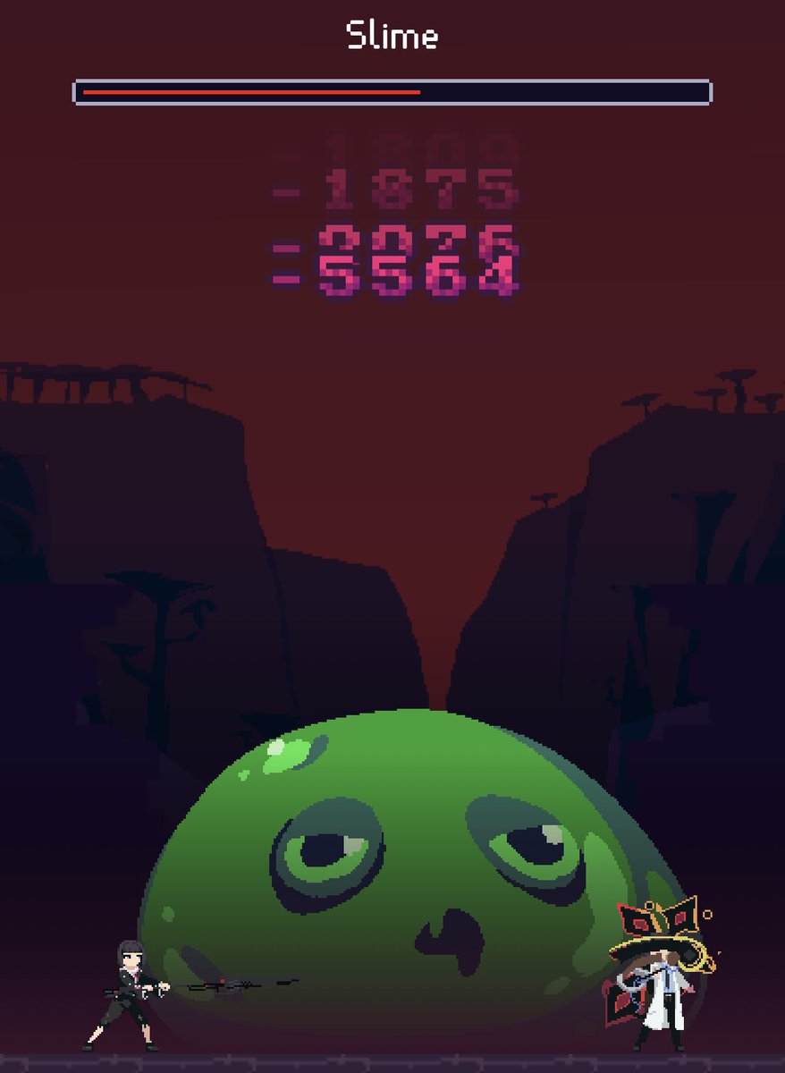 RaidPartyBoss's tweet photo. Look at these two losers try to fight one of my millions of slimes. If you have that much trouble with these green turds, you don’t deserve my godly creatures #raidparty #P2E https://t.co/LULqdrtyxP