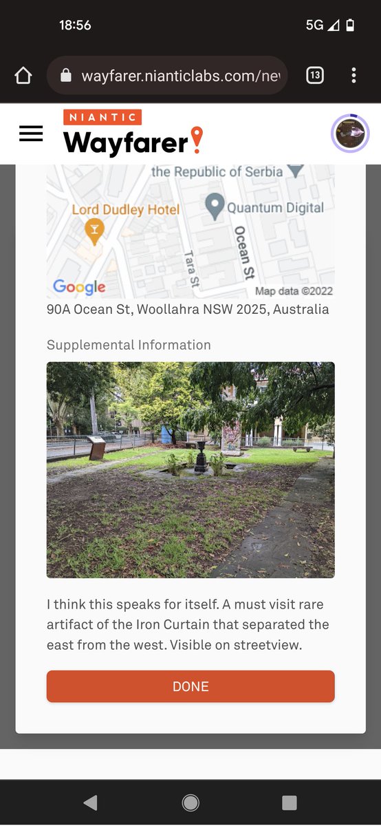bhbuxton's tweet photo. A tiny hidden park in Sydney displays a section of the Berlin Wall - my favorite nomination so far! #nianticwayfarer #wayfarer @wayspotters https://t.co/wjWhU2DTvd