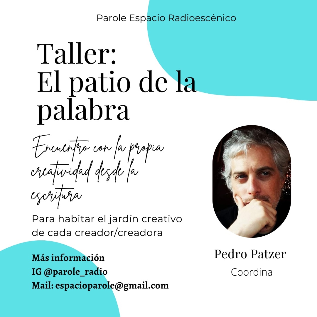 ParoleRadio's tweet photo. Nuevo #cursoonline. Coordina: @pedropatzer!!! El patio de la Palabra, encuentro con la propia #creatividad desde la #escritura. Más información por MD, IG: @parole_radio o espacioparole@gmail.com
Comienza en abril. https://t.co/FC63OLXBXO