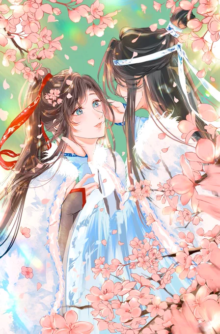 桜色に染めて🌸🍃

 #魔道祖師  #MDZS  #忘羨 