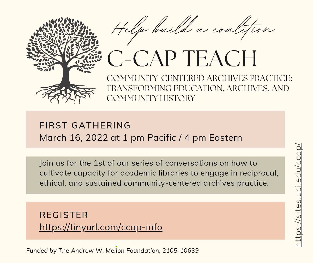 UCI_archives's tweet image. Join us on March 16! tinyurl.com/ccap-info #communityarchives