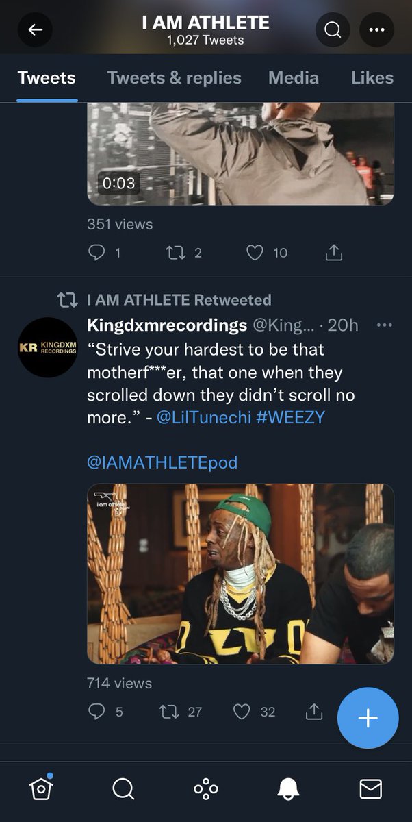 Kingdxmpr's tweet photo. S/o #IAMATHLETE podcast for showing love to our @LilTunechi clip. WISE WORDS #WEEZY 💯 https://t.co/crEz7zU1S0