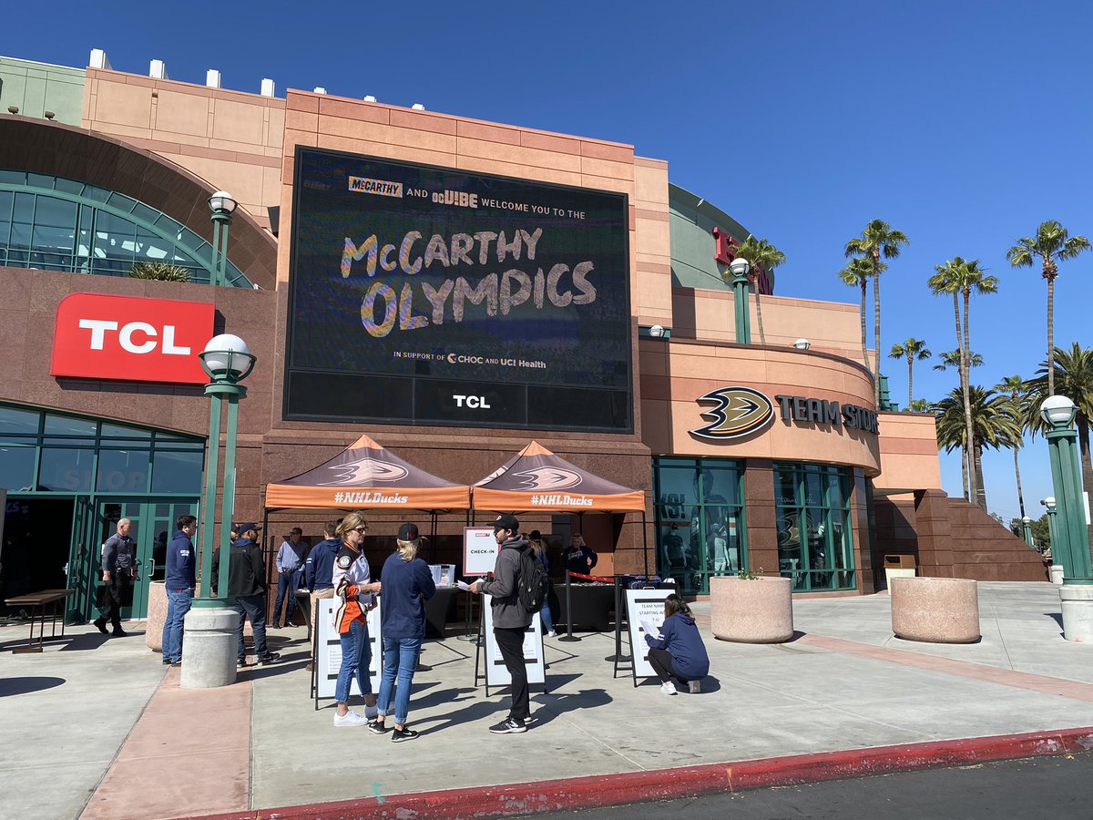 McCarthyBuild's tweet photo. The #McCarthyOlympics, presented by McCarthy and @ocVIBE, is about to begin at the @HondaCenter in Anaheim! Good luck to all participants raising money for @chocchildrens and @UCIrvineHealth! https://t.co/gJE9esLSvR