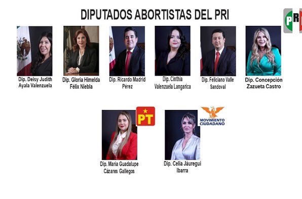 ViaFamilia1's tweet photo. Estos son los rostros de los diputados del PRI, del PT y de MOVIMIENTO CIUDADANO de Sinaloa que sentenciaron a muerte a los fetos de hasta las 13 semanas de gestación! @EVerastegui @brendadelriom @BrendaDelRo1 @marcialpg @congresosinaloa https://t.co/CeSXavp6WM