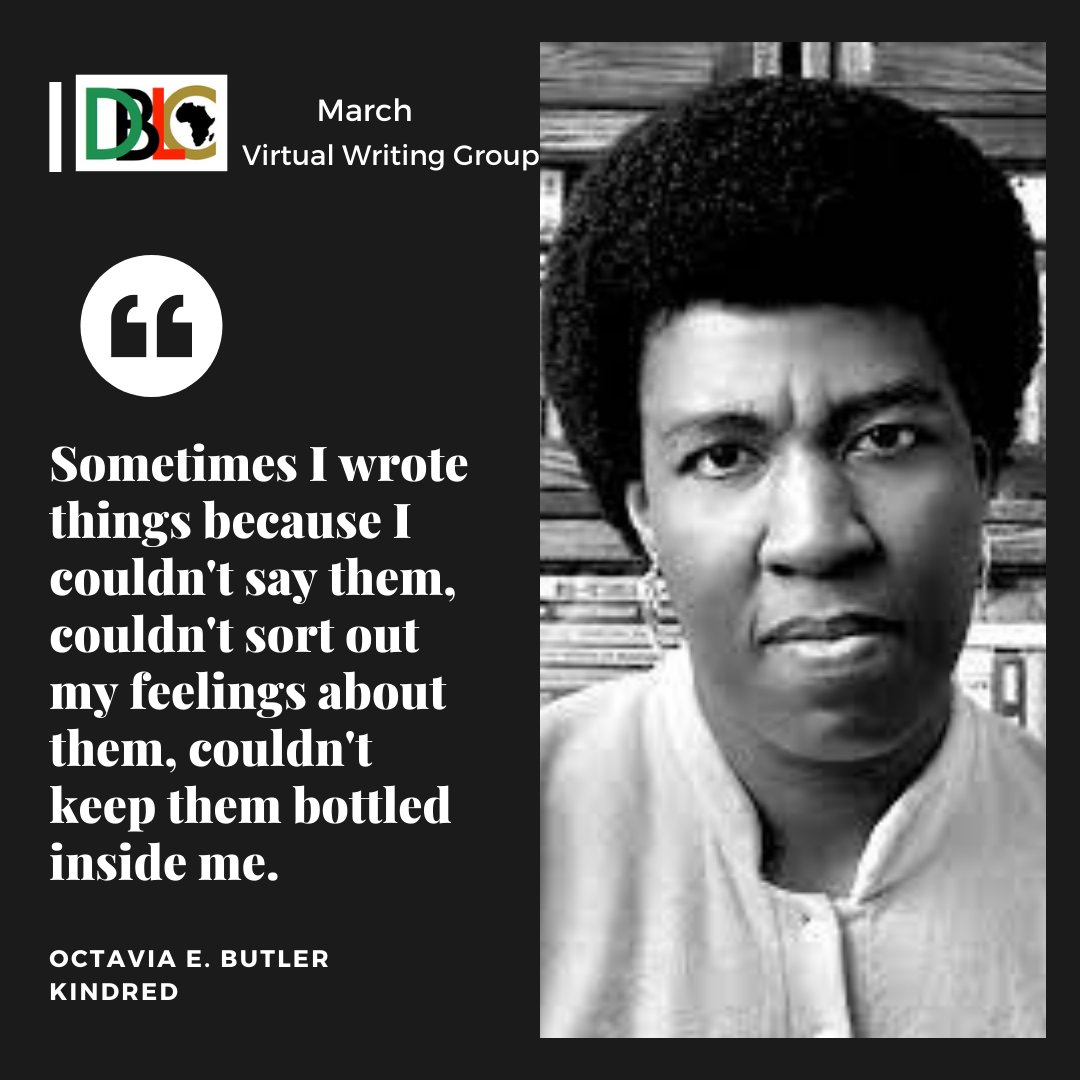 dblacorg's tweet photo. #writewednesdaynight is happening now! Join us for writing accountability. This month’s sessions are grounded and guided by Octavia E. Butler. We are in an age of expression and so pick up a pen and write with us! #DBLACVWG #writeDBLAC
https://t.co/ch1JDbbiJD https://t.co/zsKEBJP3mi