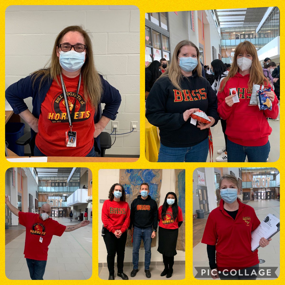 BillHogarthSS's tweet image. BHSS staff were wearing school colours today to support the “battle of the schools” spirit competition! 😀
