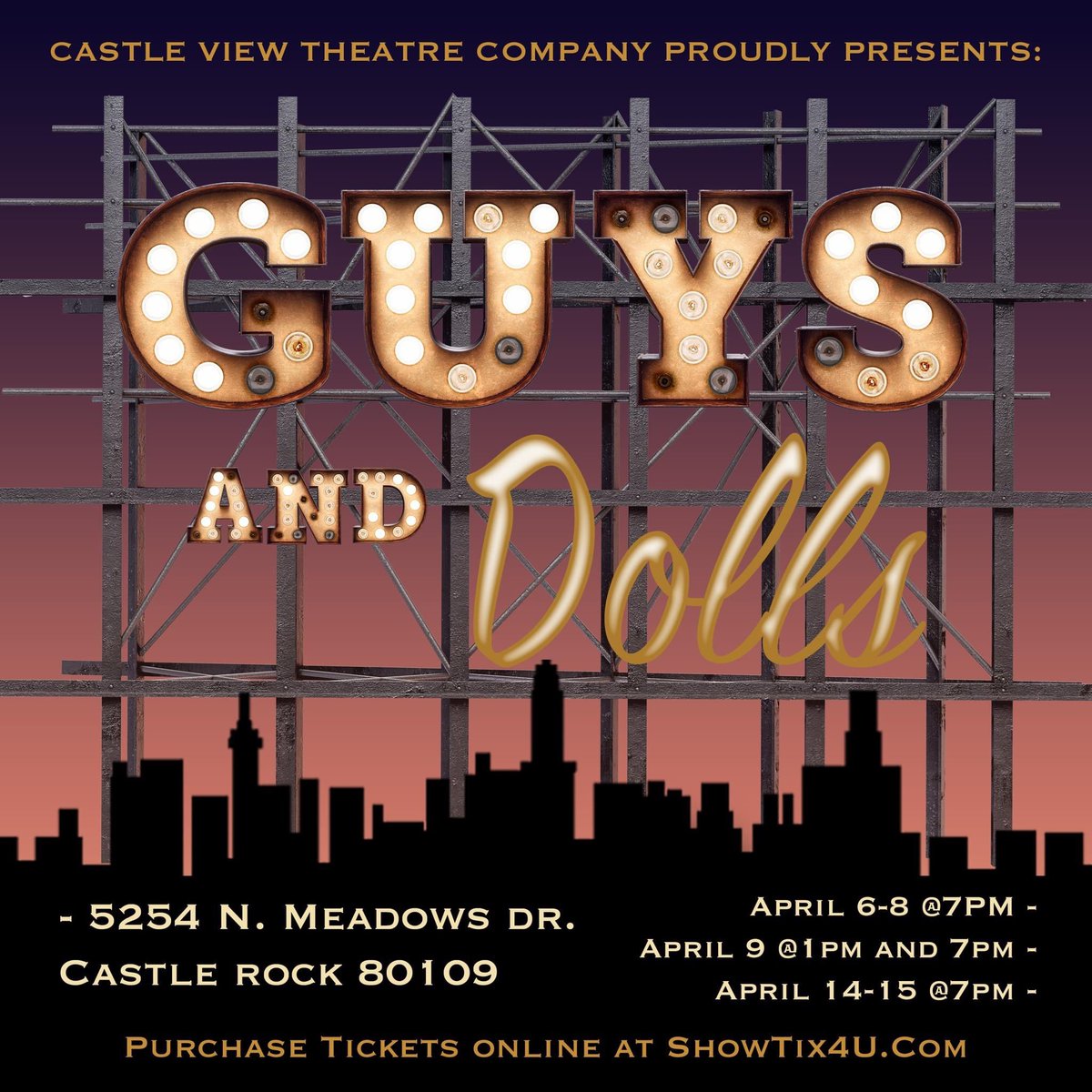 cvhsEvents's tweet photo. Castle View is excited to announce our Spring Musical...GUYS and DOLLS!

Tickets go on sale TODAY! https://t.co/9X8zB3EnQ7