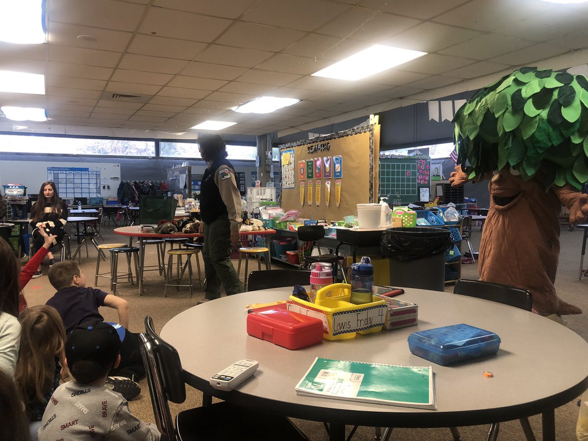 Woody and the Lake Metroparks paid a visit to first grade today. We loved learning all about trees and their importance to our earth 🌎🌳🍃
