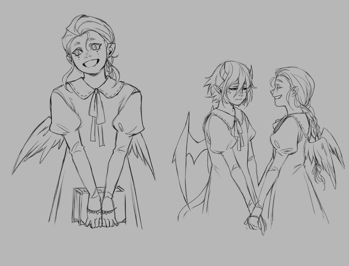 some raphaël sketches i never uploaded ♥ i love them so much #dnd #CurseofStrahd 