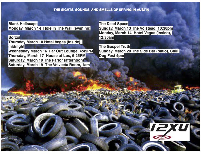 it’s a beautiful city with the healthiest of all possible music scenes / eco-systems and I really hope you’re able take all of it in this week and next. Seriously, just fucking bask in it. 
 
<a href="/borzoifanclub/">Emma</a> 
<a href="/thedeadspace_/">The Dead Space</a>
<a href="/GospelTruth_TX/">Gospel Truth</a>