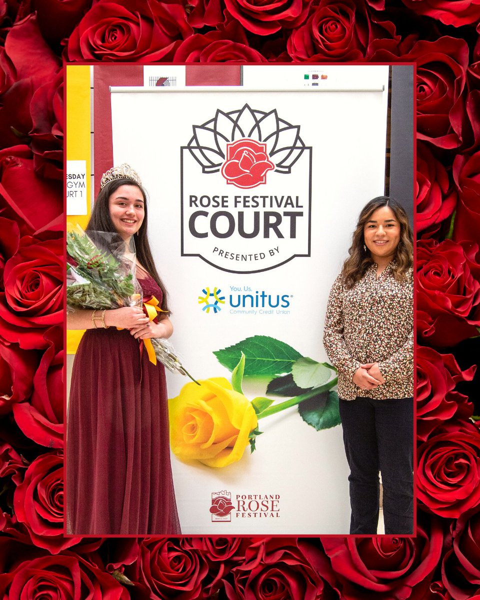 UnitusCCU's tweet photo. 🎉 Congrats and welcome to the 2022 @PDXRoseFestival Court, Princess Rachelle Hanna of @CCrams! She'll be working with her Unitus mentor, Bea Garcia-Hernandez, during her Rose Festival journey. Exciting times ahead!🌹 #YouUsUnitus #HopeReigns #CUdifference https://t.co/d3uK7RrH13