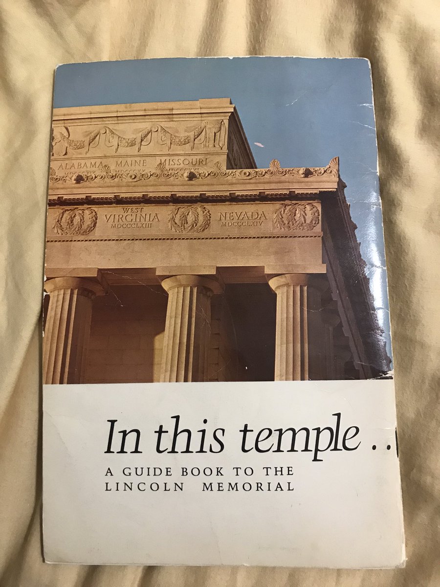 ThomasE_Kearney's tweet photo. This is one of the first books I remember picking up on Abraham Lincoln. I couldn’t read yet, I would look at the pictures and my mom would tell me all about them. I thought I’d share this 1973 @NPS handbook ahead of the Lincoln Memorial Centennial in May. #springcleaningfinds https://t.co/1HV0Fd1hqy