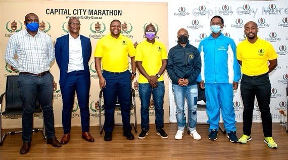 We were braced by the following on the launch 2nd edition of Capital City Marathon: 

From Left: Thuthukani Ngobese, Steve Mkasi, Mafika Dlamini, Sihle Shange, Mqondisi Ngcobo, Dr. Sibongiseni Dhlomo and Sibonelo Zungu.