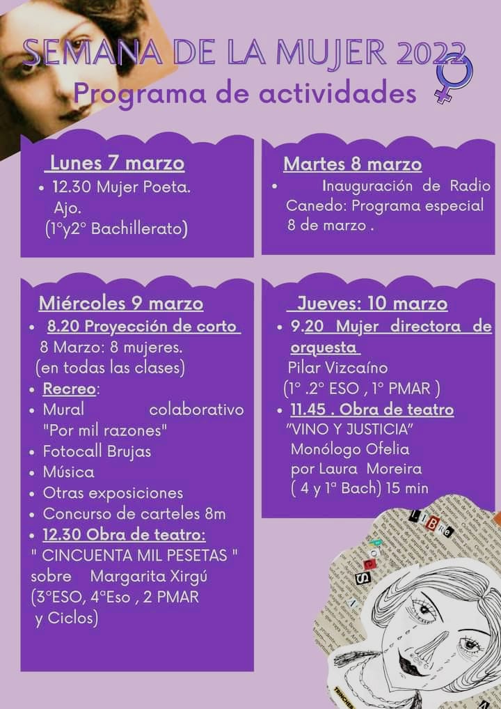 cprdemerida's tweet photo. El @IesDiezCanedo celebra el Dia Internacional de la Mujer con magníficas actividades durante toda la semana. Enhorabuena por el excelente trabajo.  #8MEx #ObjetivoIgualdad @UpeBadajoz @InnovacionForm https://t.co/a1GjwZwKuJ