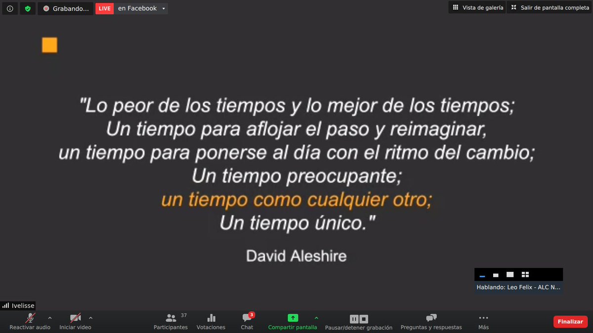 "La iglesia salio de nuevo a la plaza pública de la arena contemporánea, el espacio abierto donde todos nos reunimos ahora son las redes sociales. La iglesia debe estar abierta a cambios constantes, a ser conmovida, a moverse hacia donde el espíritu nos lleve. (sigue) #ForoCLAI