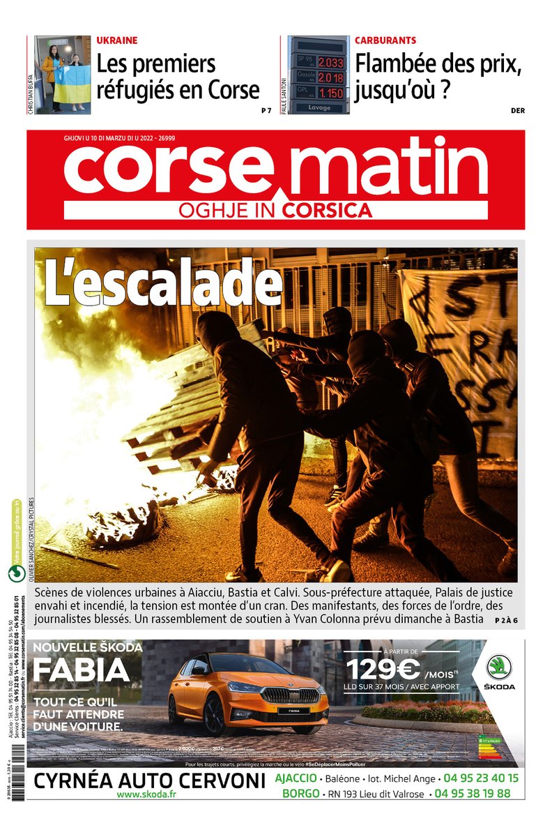 Corse_Matin's tweet photo. A la une demain https://t.co/SonzKAs6BR