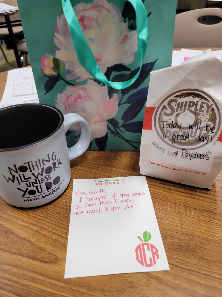 JustKela's tweet photo. When you have wonderful coworkers, it makes your workdays so much more sweeter..@CimarronElem @MsClementineCE @HelloPoydras Thank you, ladies. I appreciate you both.💜💜 https://t.co/XG2CvFAYoO
