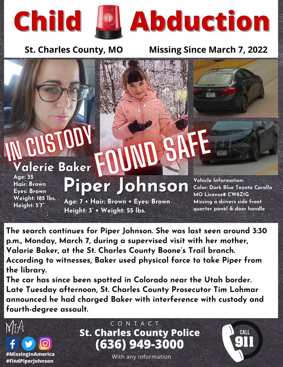missingNamerica's tweet photo. #PiperJohnson Found Safe ๐๐๐ผ https://t.co/ztIII5cuU0
