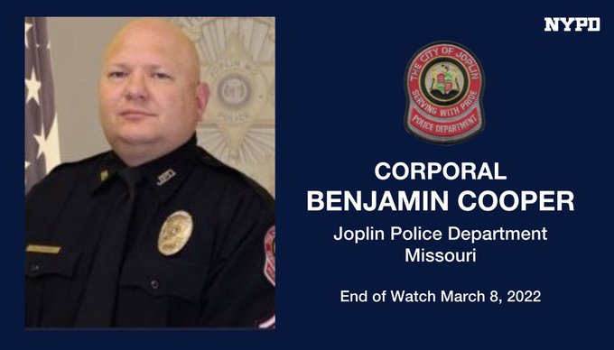 Benjamin Cooper Joplin MO Death and Obituary: Corporal Officer Shot By Suspect - Age & Family Details