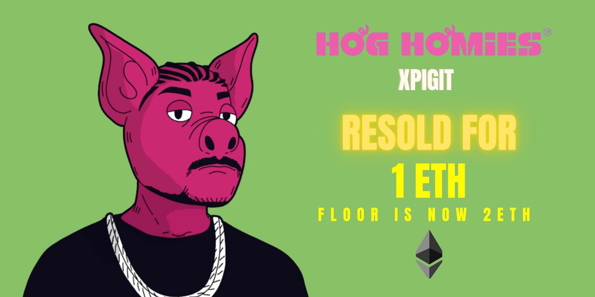 OG Hog Homies Collection reached 2 ETH Floor. Members are being airdropped thousands of dollars worth of NFTs. We now own land in sandbox/decentraland for events. Piglet homies, comics, and members only merch coming soon. Did yall forget we have a rap video game in the works?