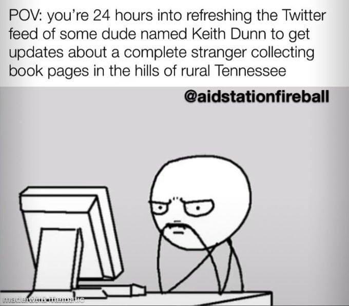 versleijen_nz's tweet photo. Meanwhile on social media @keithdunn #BM100 #barkleymarathons https://t.co/1gEt4wj6rp