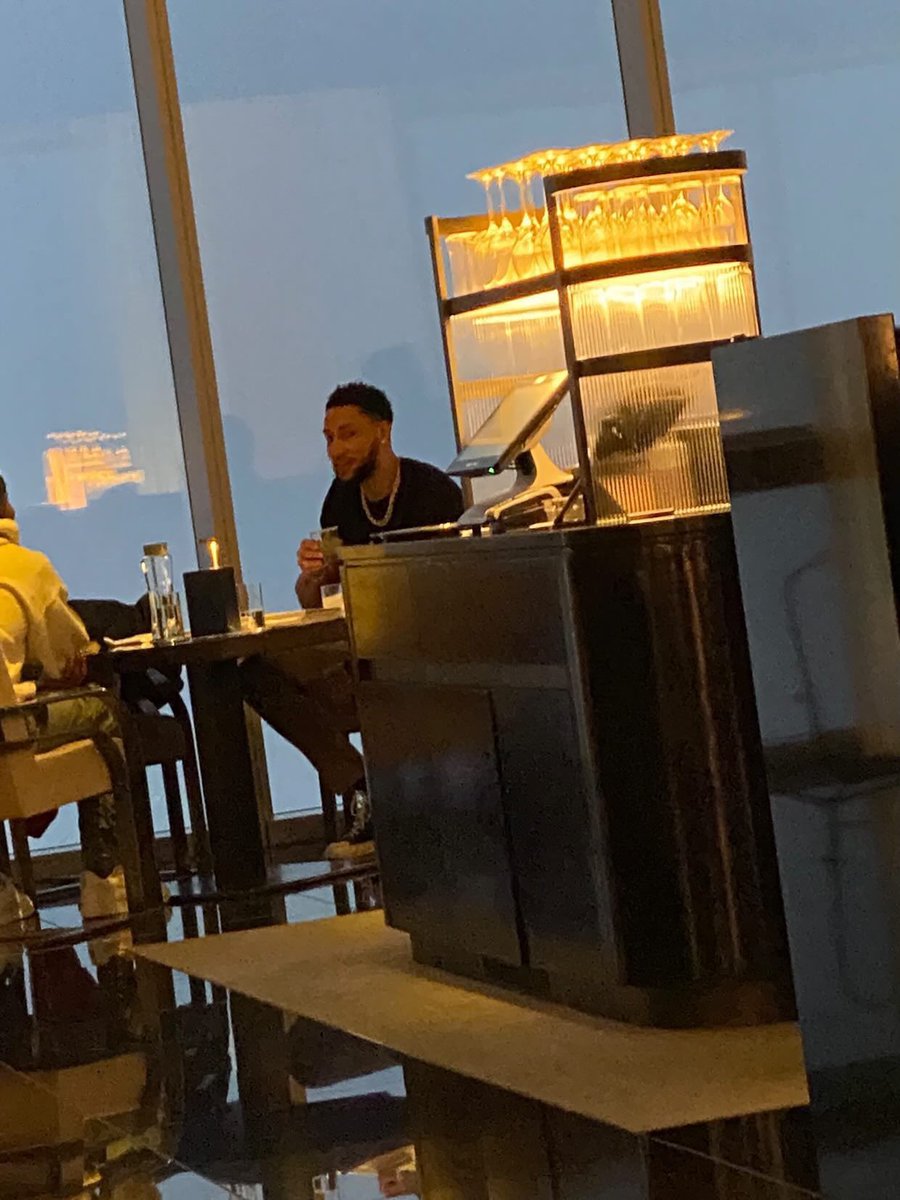 elid's tweet photo. @SportsRadioWIP looks like Simmons is mentally ok to dine at the Four Seasons tonight. (Taken just now) #CryBabyBen https://t.co/Tyg8mQLPPG