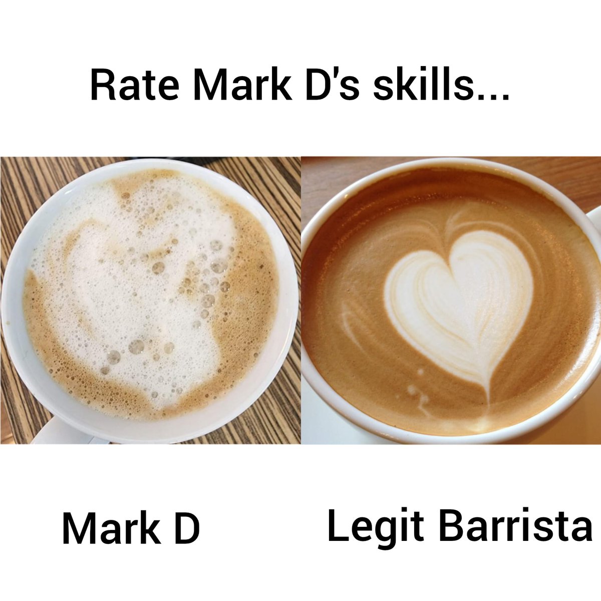 DenaiAndMarkD's tweet photo. This is @TheMarkDShow attempt at coffee art. How do we tell him nicely...(this was supposed to be a heart btw). 
#coffee #coffeeart #Kelowna #YLW #Okanagan #BCinterior #BritshaColumbia #Canada #VirginRadio #VirginRadioKelowna #Radio #Love #Heart #Dating https://t.co/Zm2khZrczV