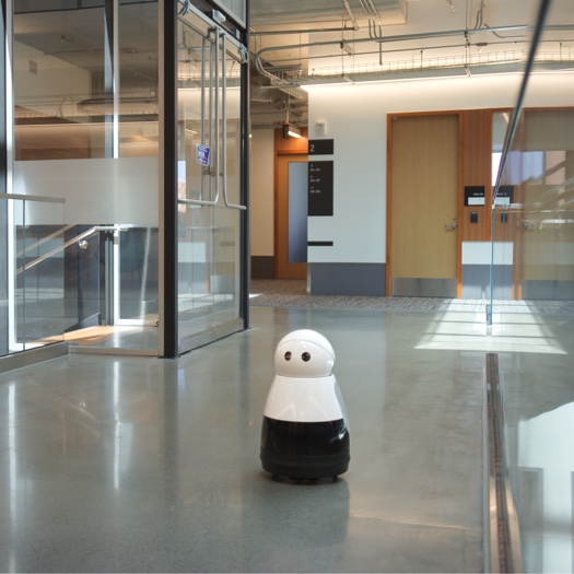 nickwalker_us's tweet photo. The floor the robot ran on was filled with glass walls, shiny metal (cough), and black chain-link banister that barely showed up on lidar until it was a foot away. No fatal cliffs, fortunately. https://t.co/0GS9hG4QDT