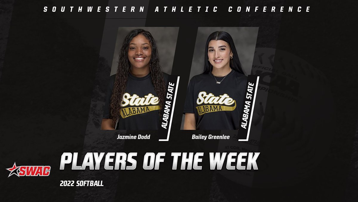 BamaStateSB's tweet photo. Hornets sweep SWAC Player of the Week awards
#SWARMAS1 x #RYSASU https://t.co/6ngAopZdIi