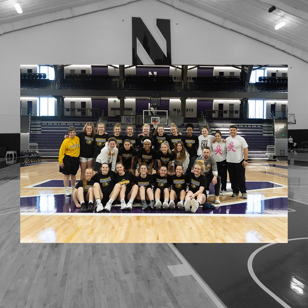 BW_wbasketball's tweet photo. thank you to @nuwbball for allowing us to use their facility today on our way to the sweet 16 💜💛
#OneLove #D3Hoops https://t.co/RnAHSiHKe1