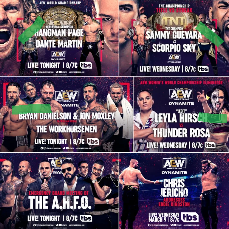 Consume_Review's tweet photo. My AEW 3/9/22 winner predictions. #AEW #AEWDynamite https://t.co/GB7itN7eKF