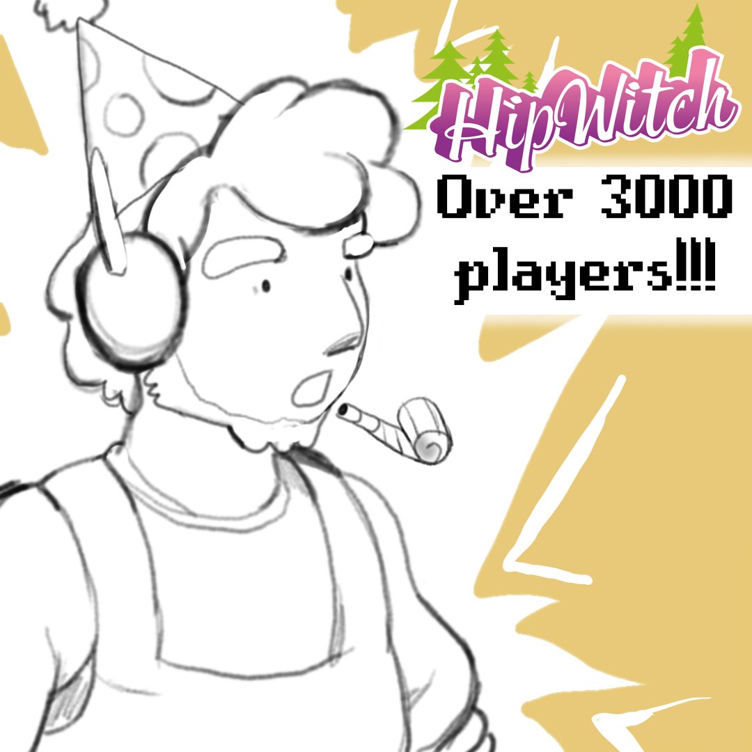 StudioHipSword's tweet photo. Over 3000 people have played #HipWitch! What a milestone!! 😍

#indiegame #StudioHipSword https://t.co/wTg7xS6zG8