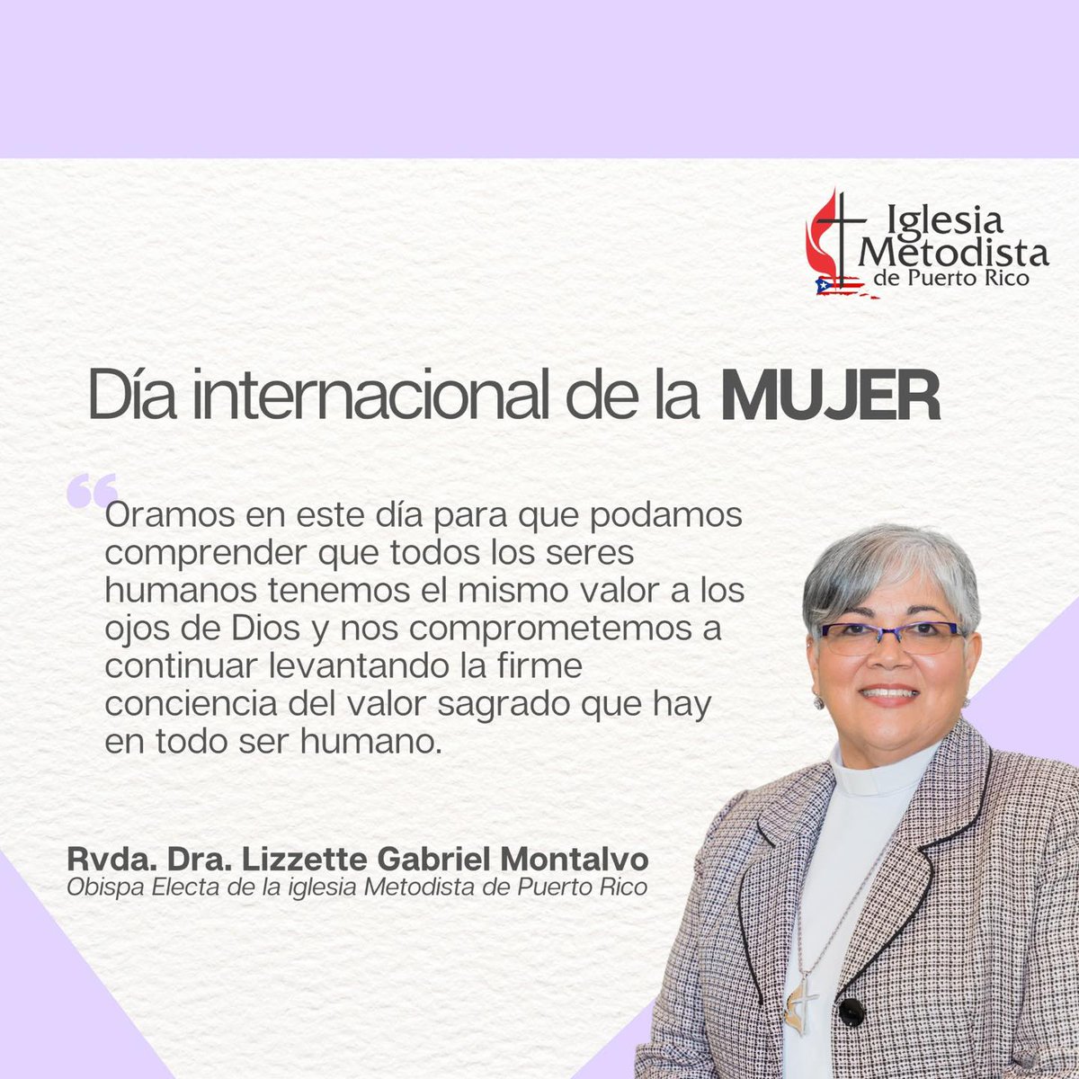 IMetodistaPR's tweet photo. Nuestros Principios sociales afirman que: “tanto el hombre como la mujer tienen el mismo valor delante de los ojos de Dios”. (p.23, El Libro de la Disciplina 2016). Hoy seguimos afirmando ese valor de todo ser humano.

¡Bendiciones y paz! https://t.co/y4mgZnsFHu