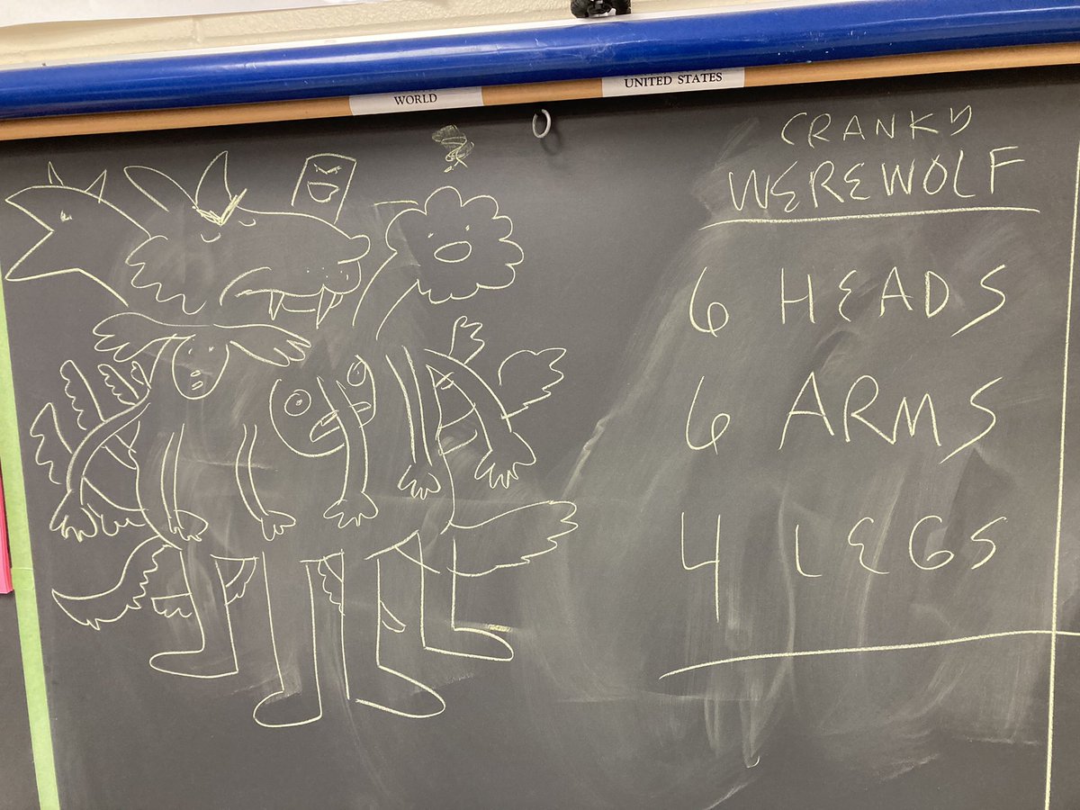 MrRubenzer's tweet photo. Thank you to @hendrixart for taking time to visit the Oaklawn 5th graders and thank you @MrWigdahl for setting it up. My students absolutely loved their time with you. The “horse knife” (not pictured) and “cranky werewolf” drawings were great! https://t.co/PvRyWHqZO7