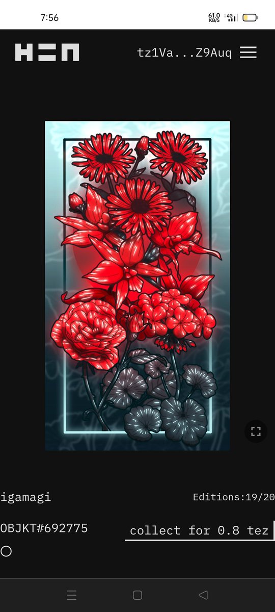 fivealpha_eth's tweet image. This red blood flower really fit for my dark themed NFT collection @igamagi__ 

#collected